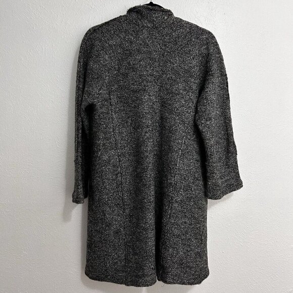 Tahari Long Open Long Cardigan Large Gray Sleeve Relaxed Duster Wool Blend Sz L - Picture 7 of 11